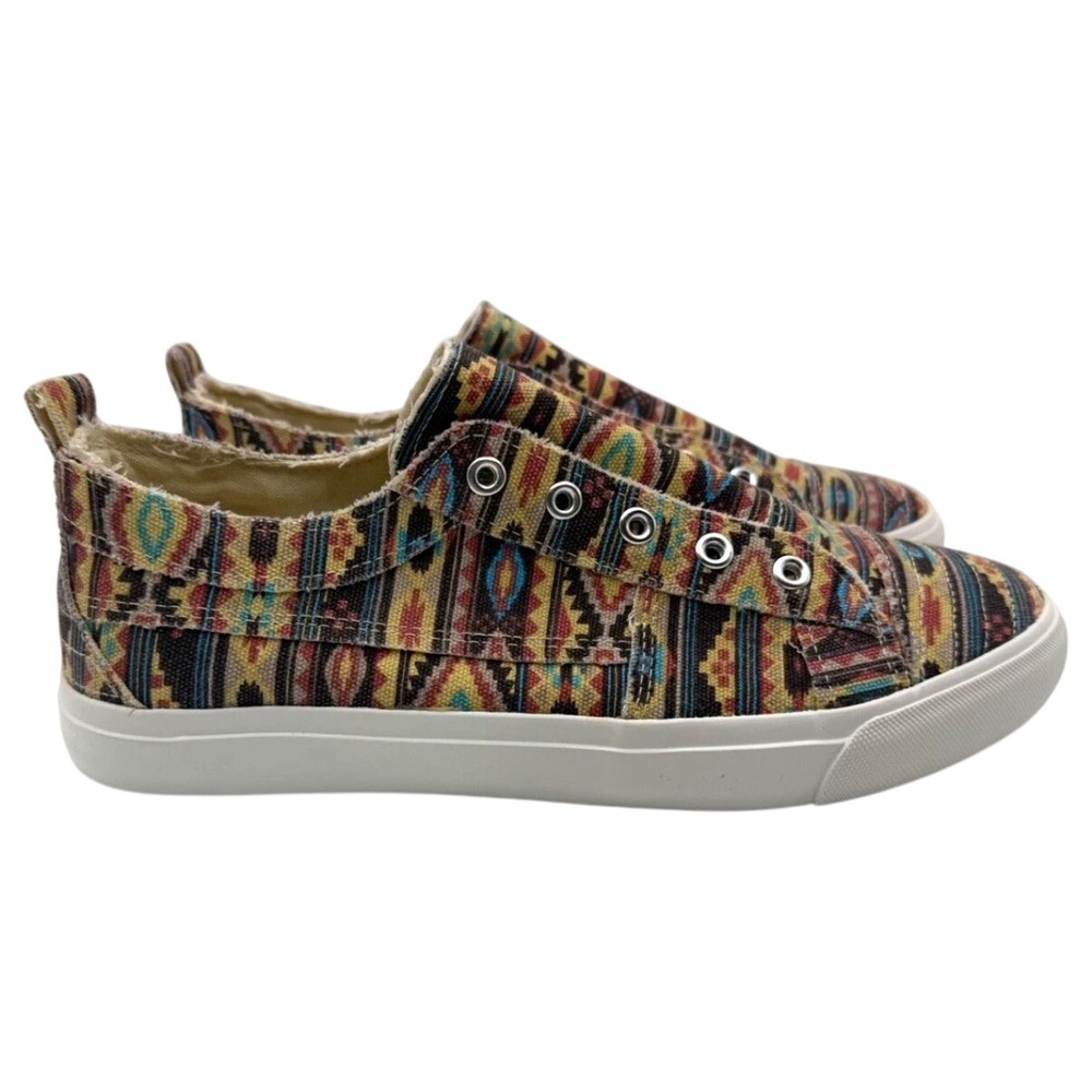 Corkys Babalu Slip On Sneakers Southwestern Print Women's 10 Boho Grunge Walking
